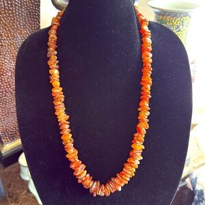 Gorgeous polished Russian amber necklace vintage